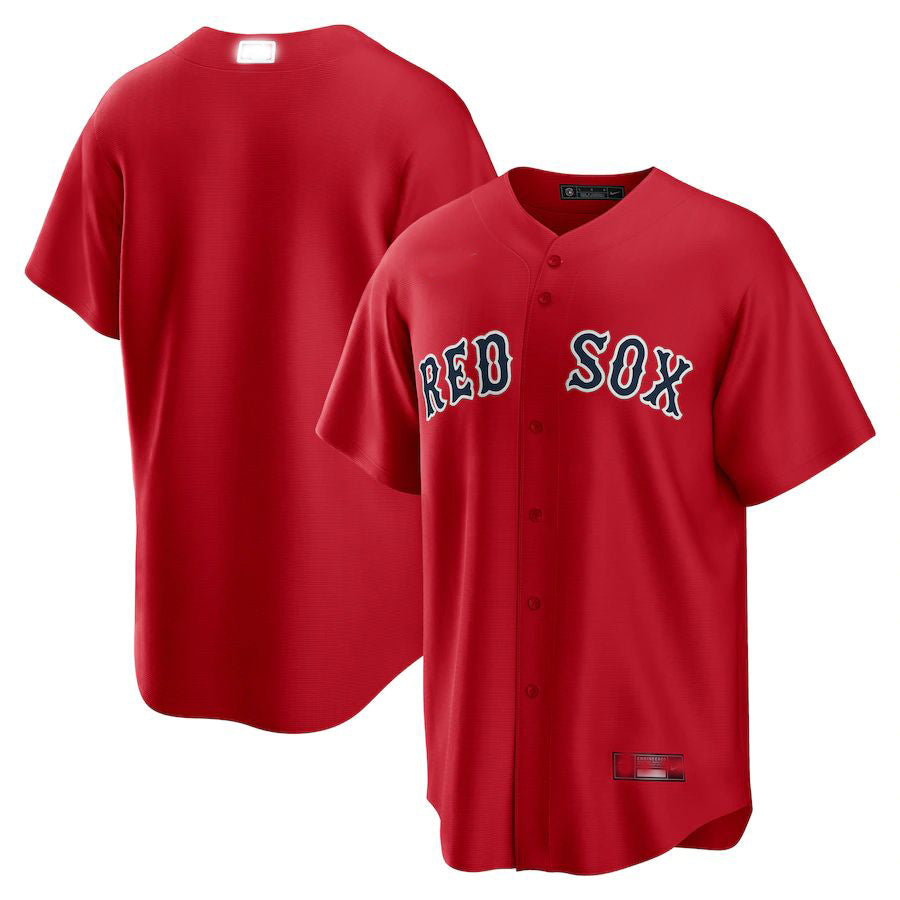 Custom Red BOS Baseball Shirt Top