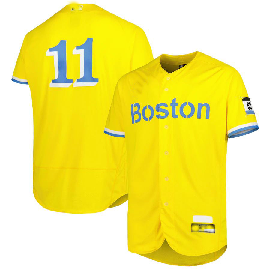 Custom #11 Red City Connect BOS Baseball Shirt Top