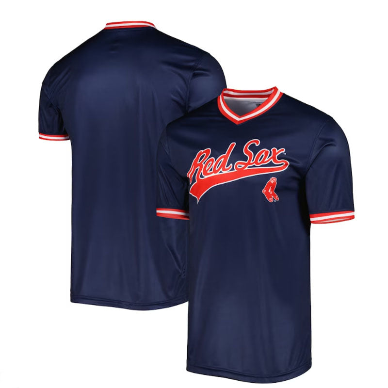 Custom Red BOS Baseball Shirt Top