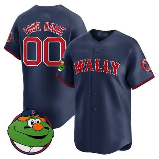 Custom Red BOS Baseball Shirt Top