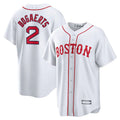 Custom #2 White 2021 BOS Baseball Shirt Top