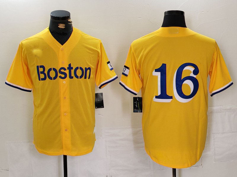 Custom #16 Red City Connect BOS Baseball Shirt Top