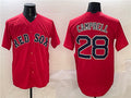 Custom #28 Red BOS Baseball Shirt Top