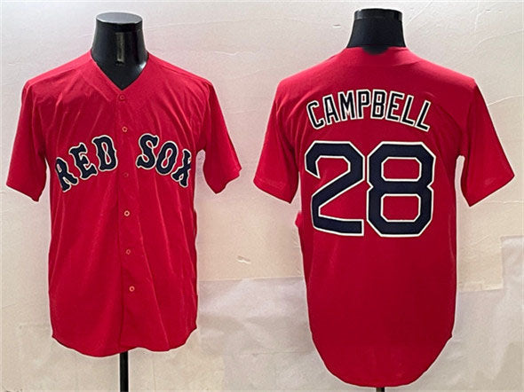 Custom #28 Red BOS Baseball Shirt Top