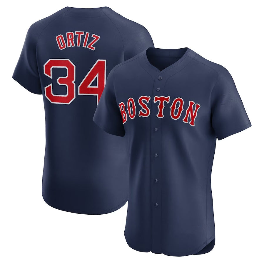Custom #34 Red BOS Baseball Shirt Top