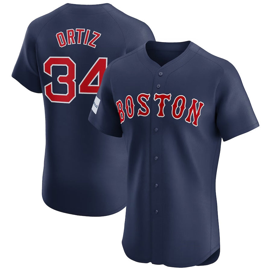 Custom #34 Red BOS Baseball Shirt Top