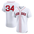 Custom #34 White BOS Baseball Shirt Top