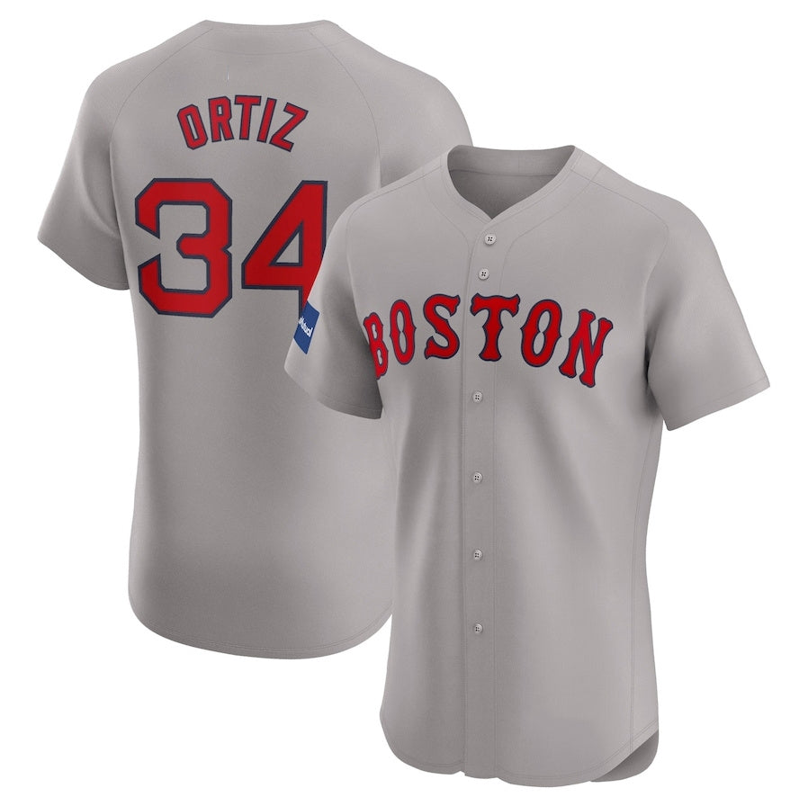 Custom #34 Red BOS Baseball Shirt Top