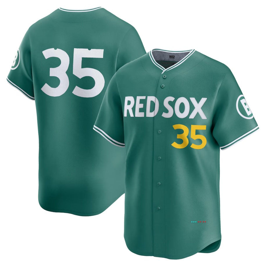 Custom #35 Red 2025 City Connect BOS Baseball Shirt Top
