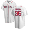 Custom #35 White 2024 BOS Baseball Shirt Top
