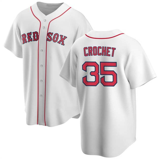 Custom #35 White 2024 BOS Baseball Shirt Top