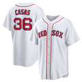 Custom #36 White BOS Baseball Shirt Top