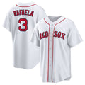 Custom #3 White BOS Baseball Shirt Top