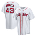 Custom #43 White BOS Baseball Shirt Top