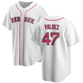 Custom #47 White BOS Baseball Shirt Top