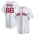 Custom #66 White BOS Baseball Shirt Top