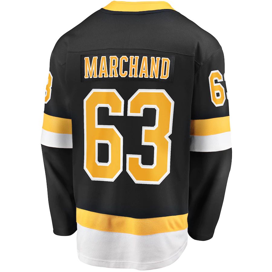Custom #63 Black BOS Hockey Shirt Top