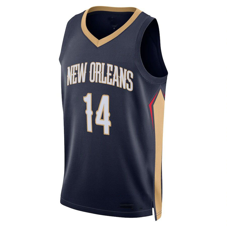 Custom #14 Navy 2022 NOP Basketball Shirt Top