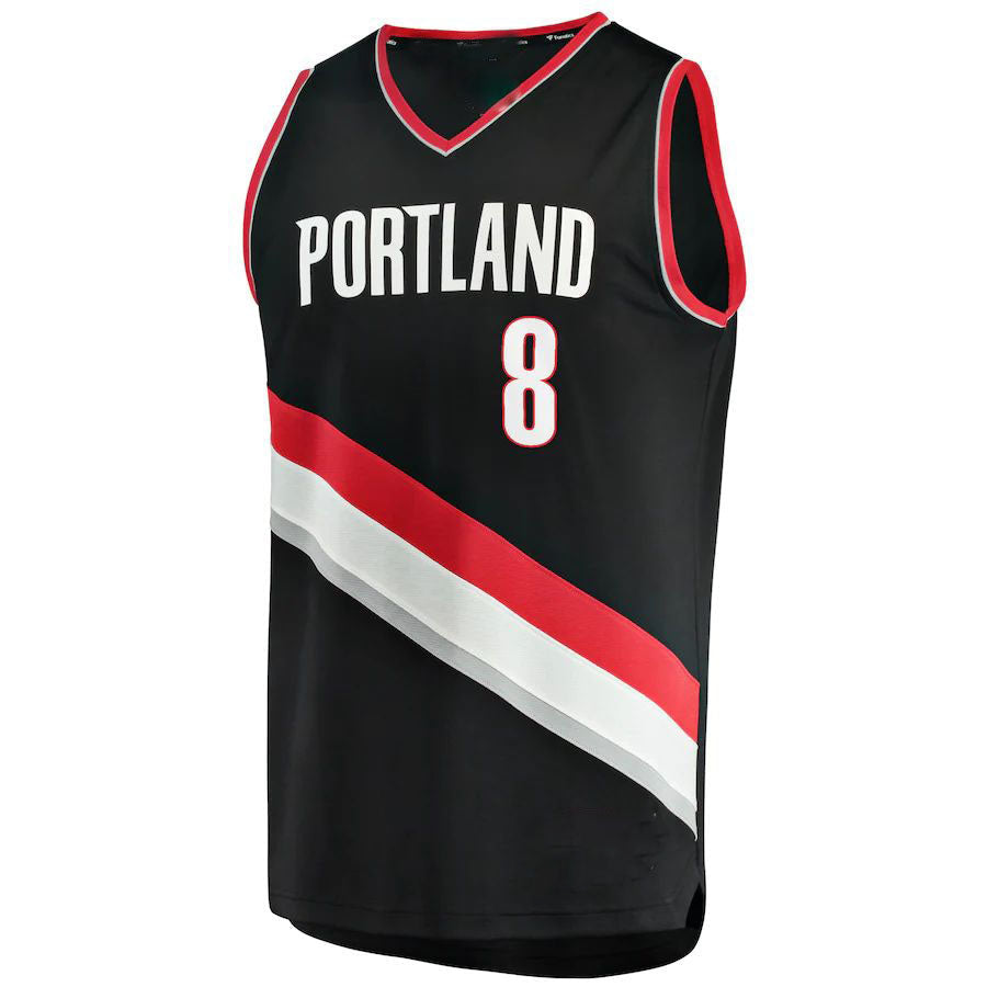 Custom #8 Black 2021 POR Basketball Shirt Top