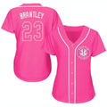 Custom Pink HOU Baseball Shirt Top
