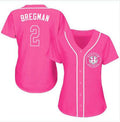 Custom Pink HOU Baseball Shirt Top