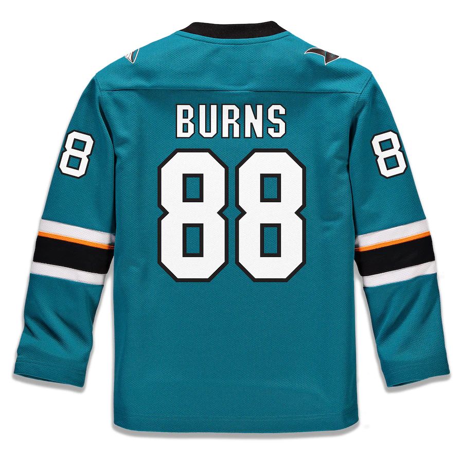 Custom #88 Teal SJS Hockey Shirt Top