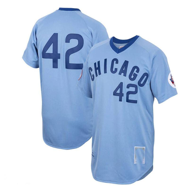 Custom #42 Light Blue 1976 CHC Baseball Shirt Top