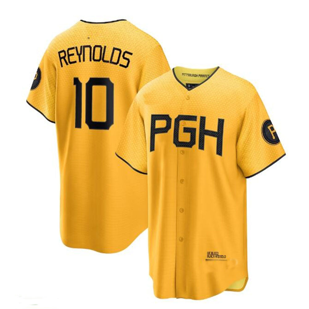 Custom #10 Gold 2023 City Connect PIT Baseball Shirt Top