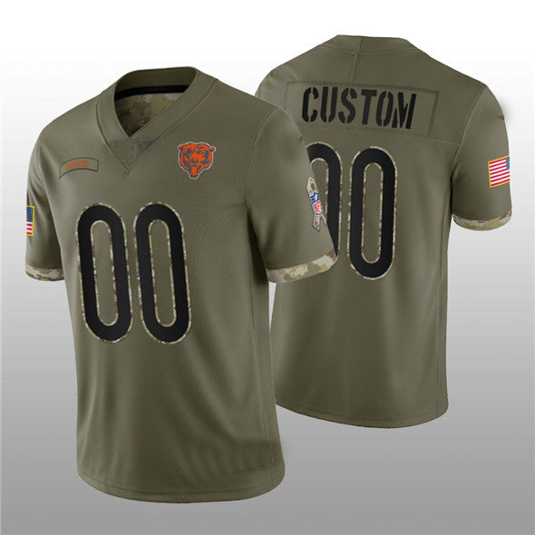 Custom Olive 2022 CHI Football Shirt Top