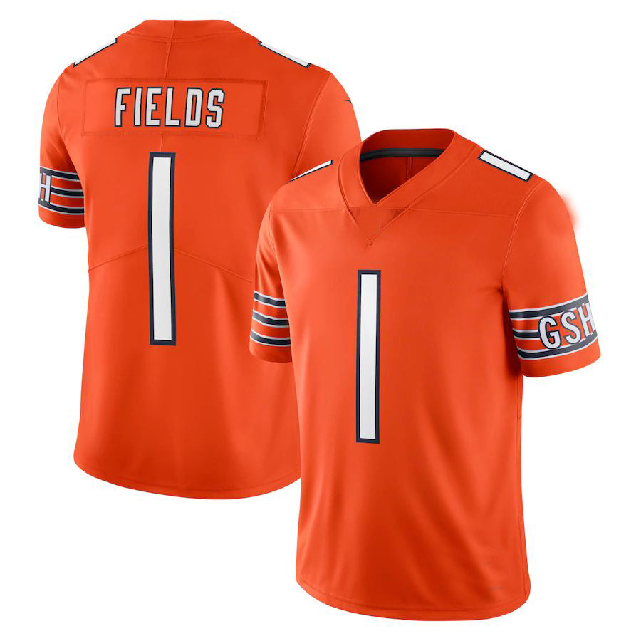 Custom #1 Orange CHI Football Shirt Top