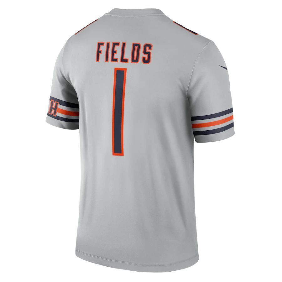 Custom #1 Silver CHI Football Shirt Top