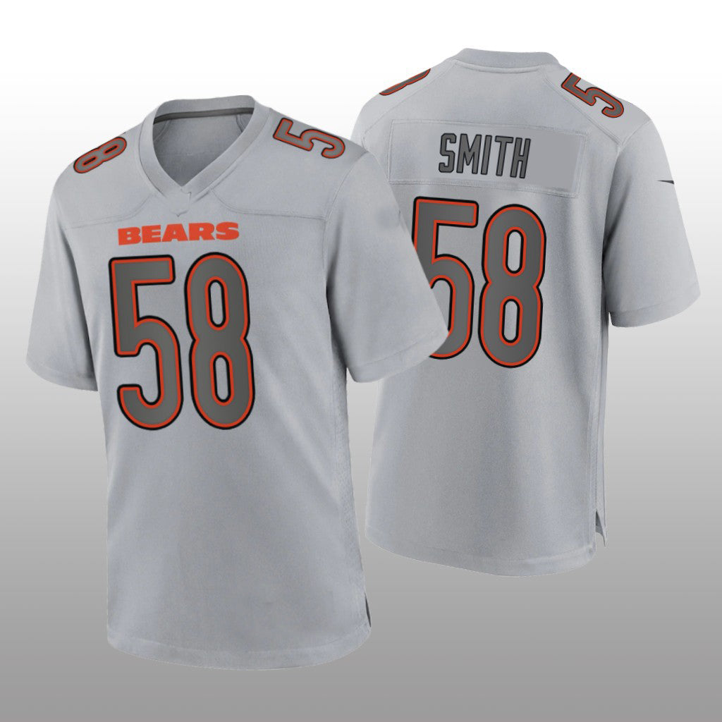 Custom #58 Gray CHI Football Shirt Top