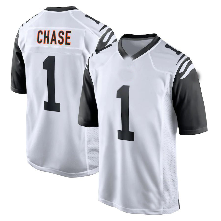 Custom #1 White CIN Football Shirt Top