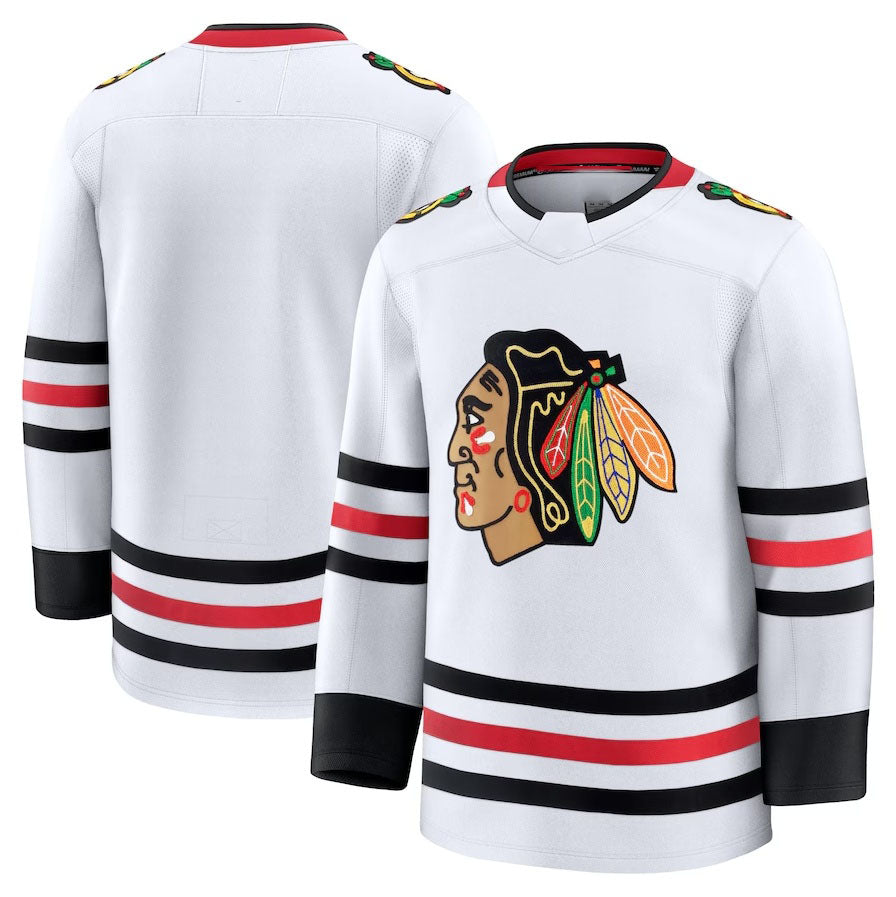 Custom White CHI Hockey Shirt Top