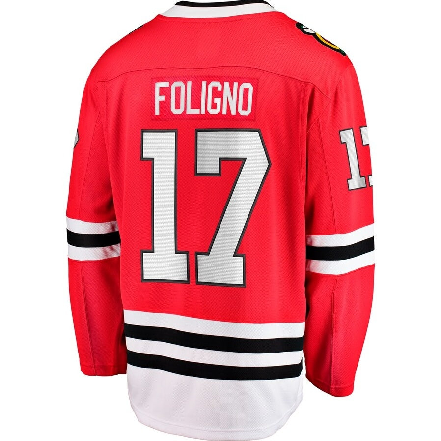 Custom #17 Red CHI Hockey Shirt Top