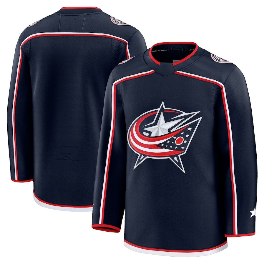 Custom Blue CBJ Hockey Shirt Top