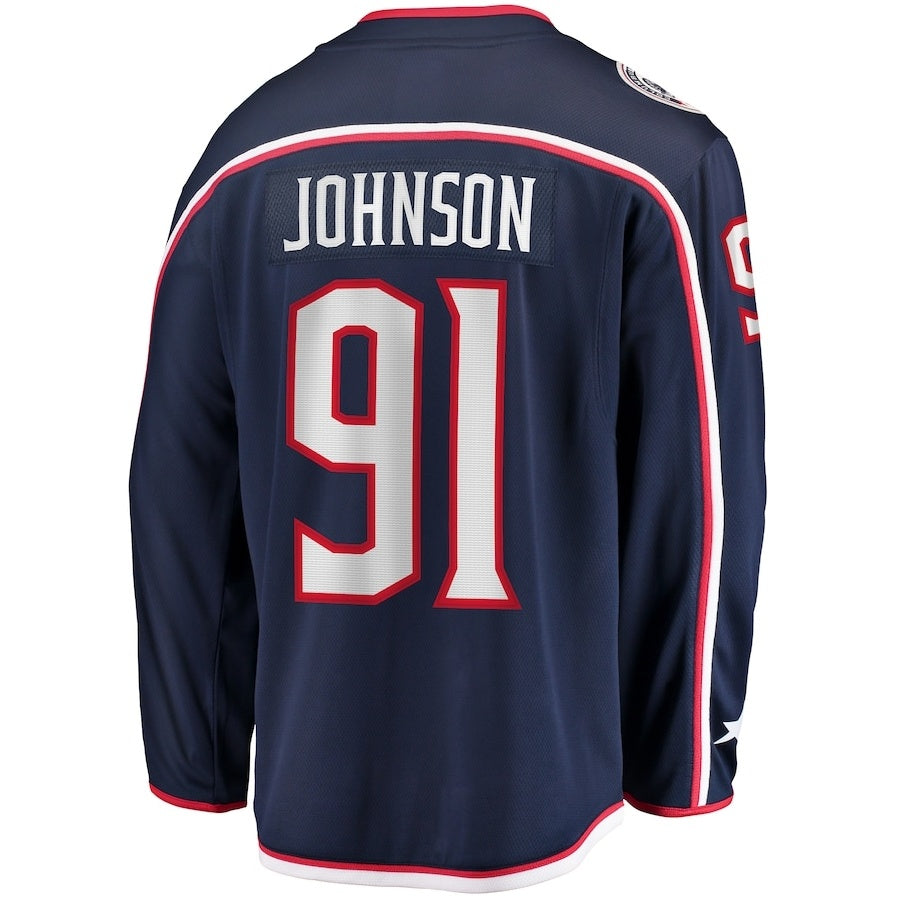 Custom #91 Blue CBJ Hockey Shirt Top