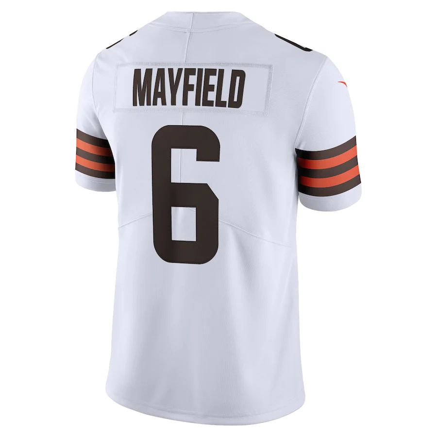 Custom #6 White CLE Football Shirt Top