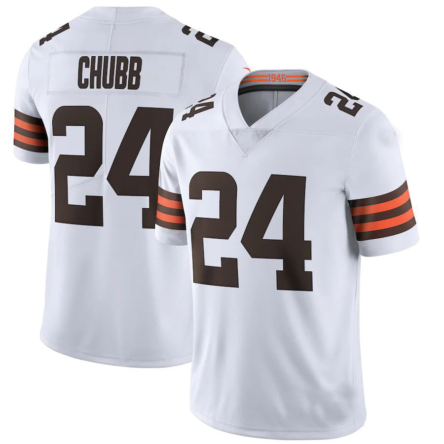 Custom #24 White CLE Football Shirt Top
