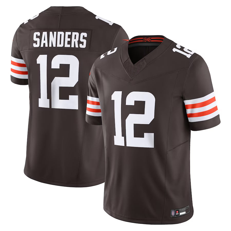 Custom #12 Brown CLE Football Shirt Top
