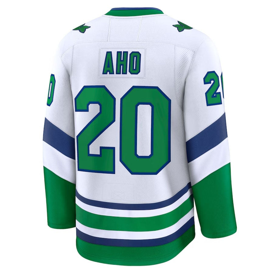 Custom #20 White Throwback CAR Hockey Shirt Top