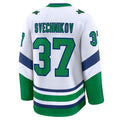 Custom #37 White Throwback CAR Hockey Shirt Top