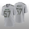 Custom #57 Gray NYJ Football Shirt Top