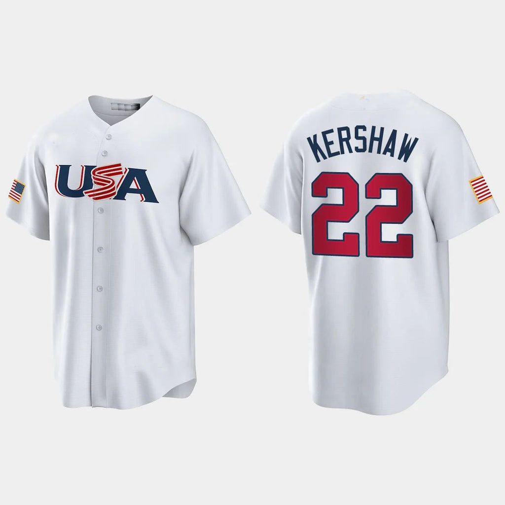 Custom #22 White 2023 LAD Baseball Shirt Top