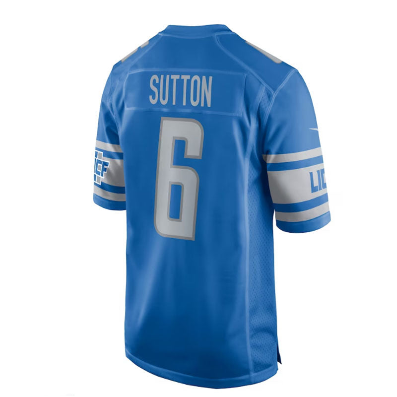 Custom #6 Blue DET Football Shirt Top
