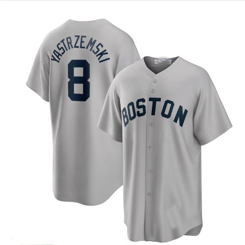 Custom #8 Red BOS Baseball Shirt Top
