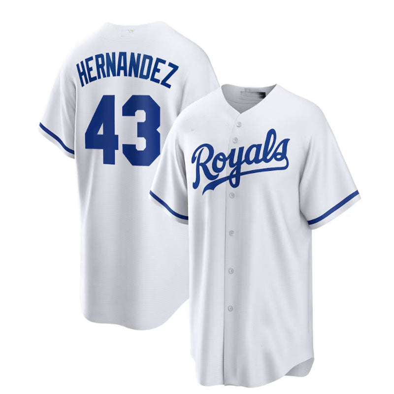Custom #43 White KC Baseball Shirt Top