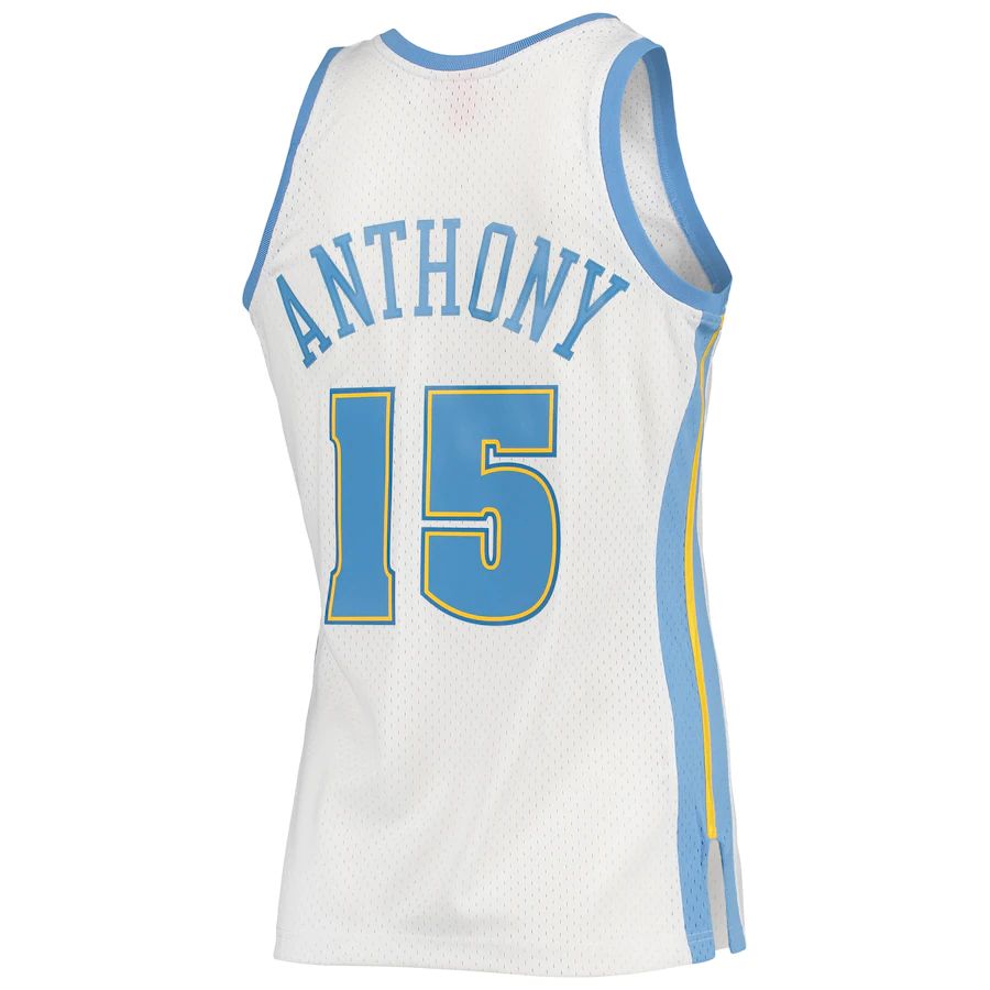 Custom #15 White 2006 DEN Basketball Shirt Top