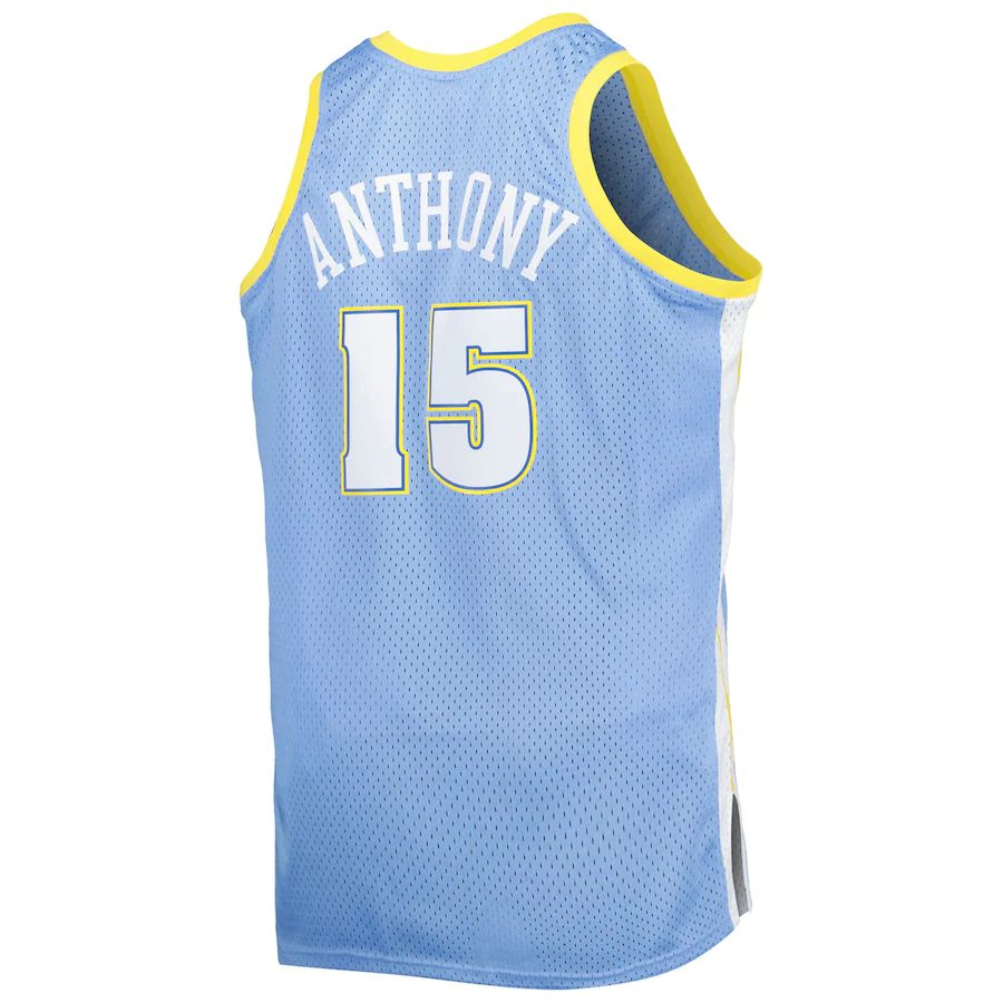 Custom #15 Powder Blue 2003 DEN Basketball Shirt Top
