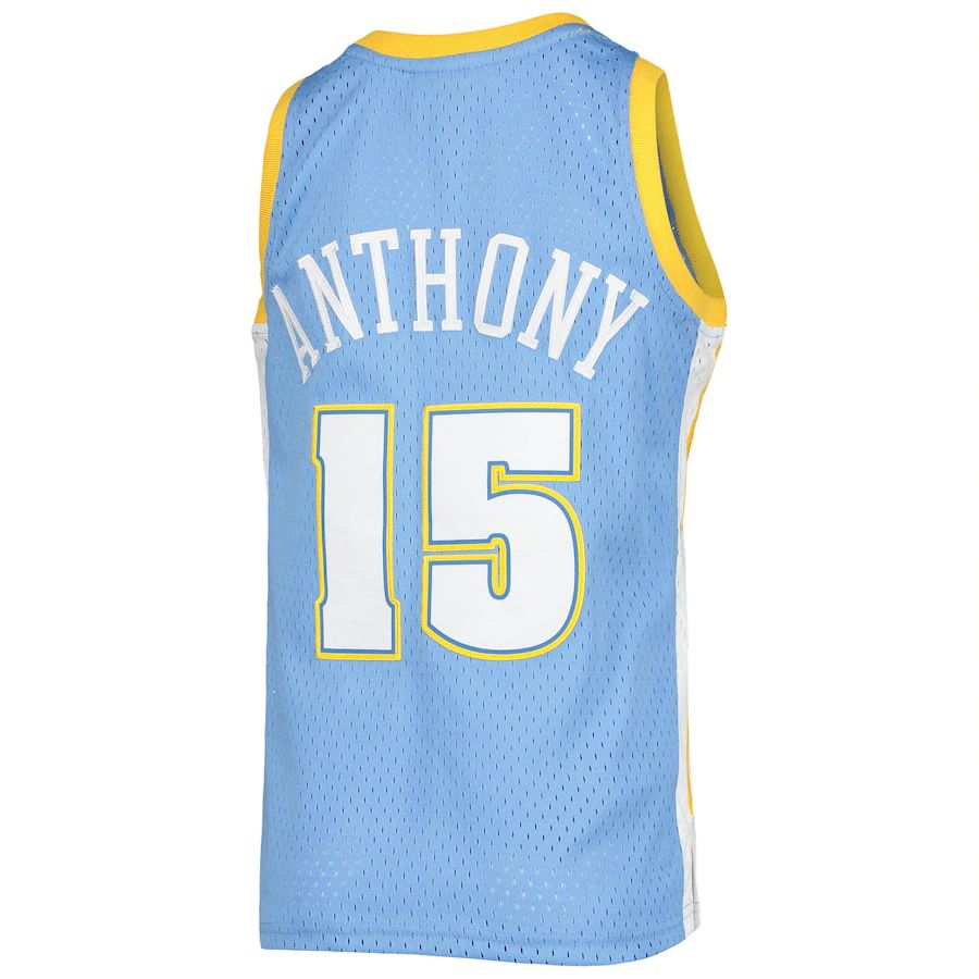 Custom #15 Blue 2003 DEN Basketball Shirt Top